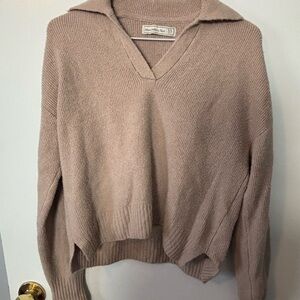 Abercrombie & Fitch Taupe V-Neck Sweater